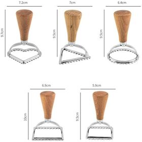 5pcs; Geometric Cookie Cutters; Stainless Steel Candy Mold With Wooden Handle; Biscuit Molds; Square Round Heart Shaped Chocolate Cutters; Cake Decora