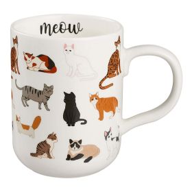 Mainstays Stoneware Cat Mug, White, 16.06 oz