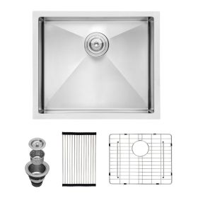 23 Inch Undermount Sink - 23"x18"x10" Undermount Stainless Steel Kitchen Sink 16 Gauge 10 Inch Deep Single Bowl Kitchen Sink Basin