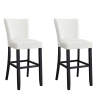 Solid Wood High elasticity High Bar Stool White (Set of 2)