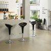 Set of 2 Swivel Adjustable Height Bar Stools, Black