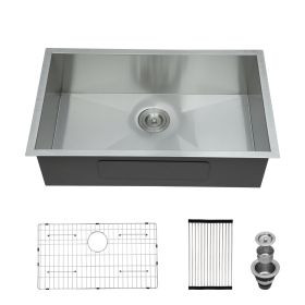 30 Inch Undermount Sink - 30"x18"x9" Undermount Stainless Steel Kitchen Sink 18 Gauge 9 Inch Deep Single Bowl Kitchen Sink Basin