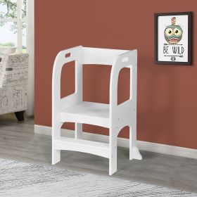 Child Standing Tower; Step Stools for Kids; Toddler Step Stool for Kitchen Counter; White