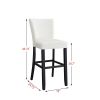 Solid Wood High elasticity High Bar Stool White (Set of 2)