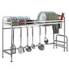 Over Sink Dish Drying Rack Shelf Stainless Steel Kitchen Countertop Bowl Dish Chopping Board Organizer Rack