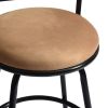 Adjustable Swivel Bar Stool, Set of 2, Faux Suede, Brown