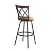 Adjustable Swivel Bar Stool, Set of 2, Faux Suede, Brown