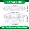 12 Pcs Round Appetizer Serving Trays With Lids 5 Compartment Container Fruit Vegetable Divided Storage Organizer  (only pick up)