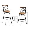 Adjustable Swivel Bar Stool, Set of 2, Faux Suede, Brown