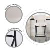 Premium White Teddy Chair with Iron Frame - Plush Comfort Bar Stools 2 Piece Set with Backrest Seat Height Bar Stools, Upholstered Large Circle Velvet