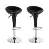 Set of 2 Swivel Adjustable Height Bar Stools, Black