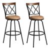 Adjustable Swivel Bar Stool, Set of 2, Faux Suede, Brown