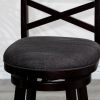 30" Bar Height X-Back Swivel Stool, Espresso Finish, Charcoal Fabric Seat