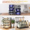 RAINBEAN Pot and pan organizer, Pot Lid Holders & Pan Rack, Multiple DIY methods 8 tier pot racks, adjustable kitchen organization and storage for pot