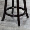 30" Bar Height X-Back Swivel Stool, Espresso Finish, Beige Fabric Seat