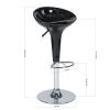 Set of 2 Swivel Adjustable Height Bar Stools, Black