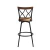 Adjustable Swivel Bar Stool, Set of 2, Faux Suede, Brown