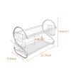 Multifunctional S-shaped Dual Layers Bowls & Dishes & Chopsticks & Spoons Collection Shelf Dish Drainer--YS