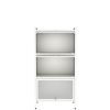 Bakers Rack with Cabinet,Bread Rack Coffee Station Microwaves Rack Storage Rack,4 Tier Kitchen Organizer Shelf for Dishes,Wine,Pots and Pans (white)