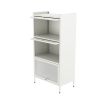 Bakers Rack with Cabinet,Bread Rack Coffee Station Microwaves Rack Storage Rack,4 Tier Kitchen Organizer Shelf for Dishes,Wine,Pots and Pans (white)