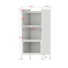 Bakers Rack with Cabinet,Bread Rack Coffee Station Microwaves Rack Storage Rack,4 Tier Kitchen Organizer Shelf for Dishes,Wine,Pots and Pans (white)