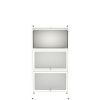 Bakers Rack with Cabinet,Bread Rack Coffee Station Microwaves Rack Storage Rack,4 Tier Kitchen Organizer Shelf for Dishes,Wine,Pots and Pans (white)