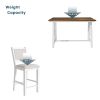 7-Piece Counter Height Farmhouse Wooden Dining Table Set, Rustic Kitchen Furniture Set with 6 Upholstered Dining Chairs