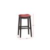 Burgundy PU Upholstery Bar Stool, Set of 2