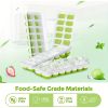 4 Pack Ice Cube Trays; Easy Removable Silicone And Flexible 14 Ice Cube Trays With Spill Removable Lids For Cocktails; Freezer; Stackable Ice Trays Wi