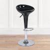 Set of 2 Swivel Adjustable Height Bar Stools, Black