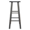 Element 2-Pc Square Leg Bar Stool Set; Oyster Gray