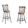 Adjustable Swivel Bar Stool, Set of 2, Faux Suede, Brown