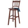 Fina Swivel Seat Bar Stool; Walnut