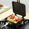 1pc Sandwich Maker Non-stick Grilled Sandwich Double Sided Frying Pan; Bread Toast Breakfast Pan Omelette Pan Outdoor Camping Baking Pan Kitchen Suppl