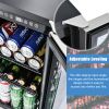 Premium 15-inch Mini Beverage Refrigerator / Wine Cooler - Built-in & Freestanding, 120 Cans, Adjustable Shelves, LED Lighting, Quiet, ETL Certified