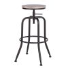 Walker Industrial Counter Bar Stools, Oak & Black (Set of 2), Height adjustable