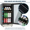 Premium 15-inch Mini Beverage Refrigerator / Wine Cooler - Built-in & Freestanding, 120 Cans, Adjustable Shelves, LED Lighting, Quiet, ETL Certified