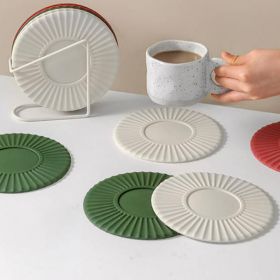 Non-slip Silicone Dining Table Placemat Kitchen Accessories Mat Cup Bar Drink Coffee Mug Pads;  Heat Insulation Coasters;  Drink Cup Mat For Bar Kitch (Color: White)