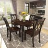 5-Piece Dining Table Set Home Kitchen Table and Chairs Wood Dining Set