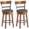 25.5-Inch 360-Degree Bar Swivel Stools with Leather Padded