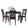 5-Piece Dining Table Set Home Kitchen Table and Chairs Wood Dining Set