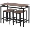 5-Piece Kitchen Counter Height Table Set, Industrial Dining Table with 4 Chairs