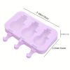 1pc Silicone Ice Cream Mold + Lid + 50pcs Ice Cream Stick Silicone Ice Cube Ice Cream Household Homemade Stick Ice Pop Mold Ice Hockey Mold Ice Cream